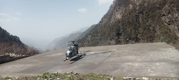 यमुनोत्री धाम में बाढ़ सुरक्षा कार्यों के लिए चीता हेलीकॉप्टर से हेलीपेड की रेकी, ट्रायल लैंडिंग सफल