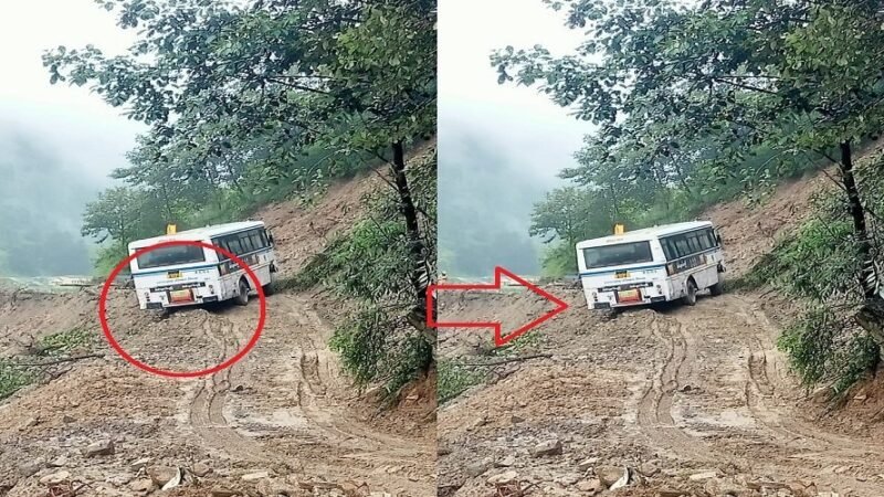 बड़ा हादसा टला : रोडवेज बस फिसलकर लटकी, हर्षिल घाटी का पैदल संपर्क भी कटा