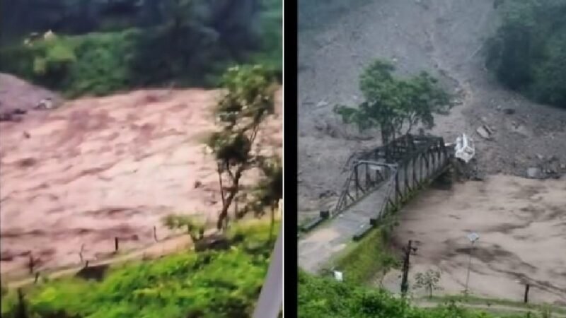 छेनागाड़ बाजार मलबे में दबा, 10-12 लोगों के दबे होने की आशंका, वनकर्मी की मौत