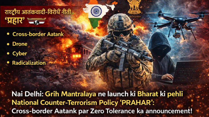 बड़ी खबर : गृह मंत्रालय ने जारी की भारत की पहली राष्ट्रीय आतंकवाद-विरोधी नीति ‘प्रहार’, जानें इसमें क्या है खास