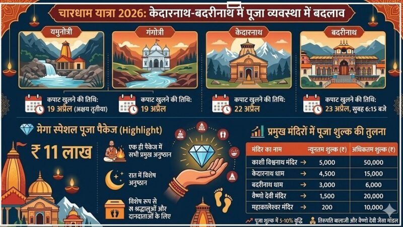 चारधाम यात्रा 2026: पहली बार 11 लाख का ‘मेगा स्पेशल पूजा’ पैकेज तैयार