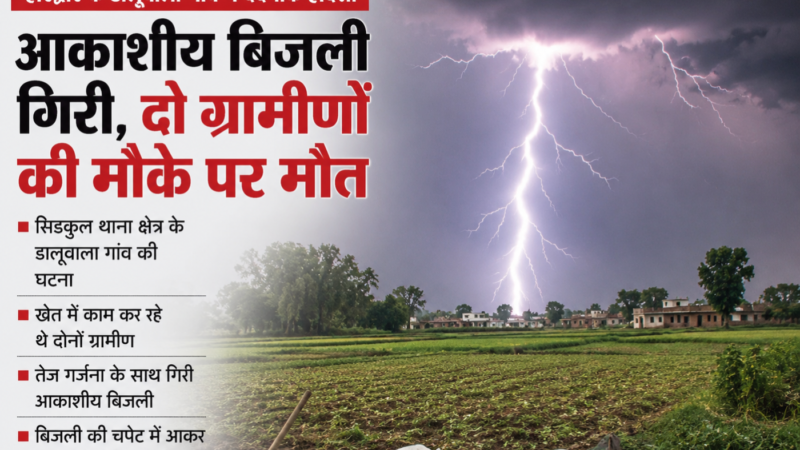 उत्तराखंड: खेत में काम कर रहे थे लोग, अचानक आसमान से गिरी बिजली, दो लोगों की मौत