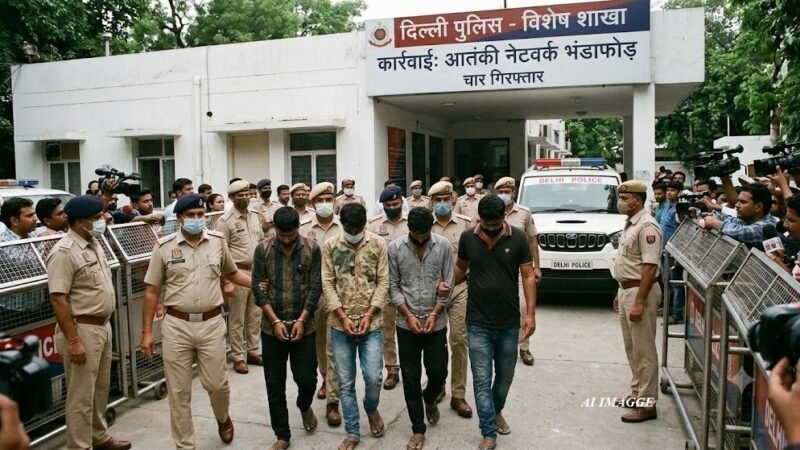 दिल्ली पुलिस की बड़ी कार्रवाई: ISI समर्थित आतंकी नेटवर्क का भंडाफोड़, दिल्ली-पंजाब से चार आरोपी गिरफ्तार