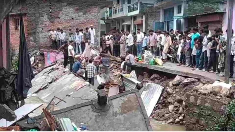उत्तराखंड: तेज बारिश से करगी ग्रांट में दो दुकान और एक मकान ढहा, लोगों में दहशत